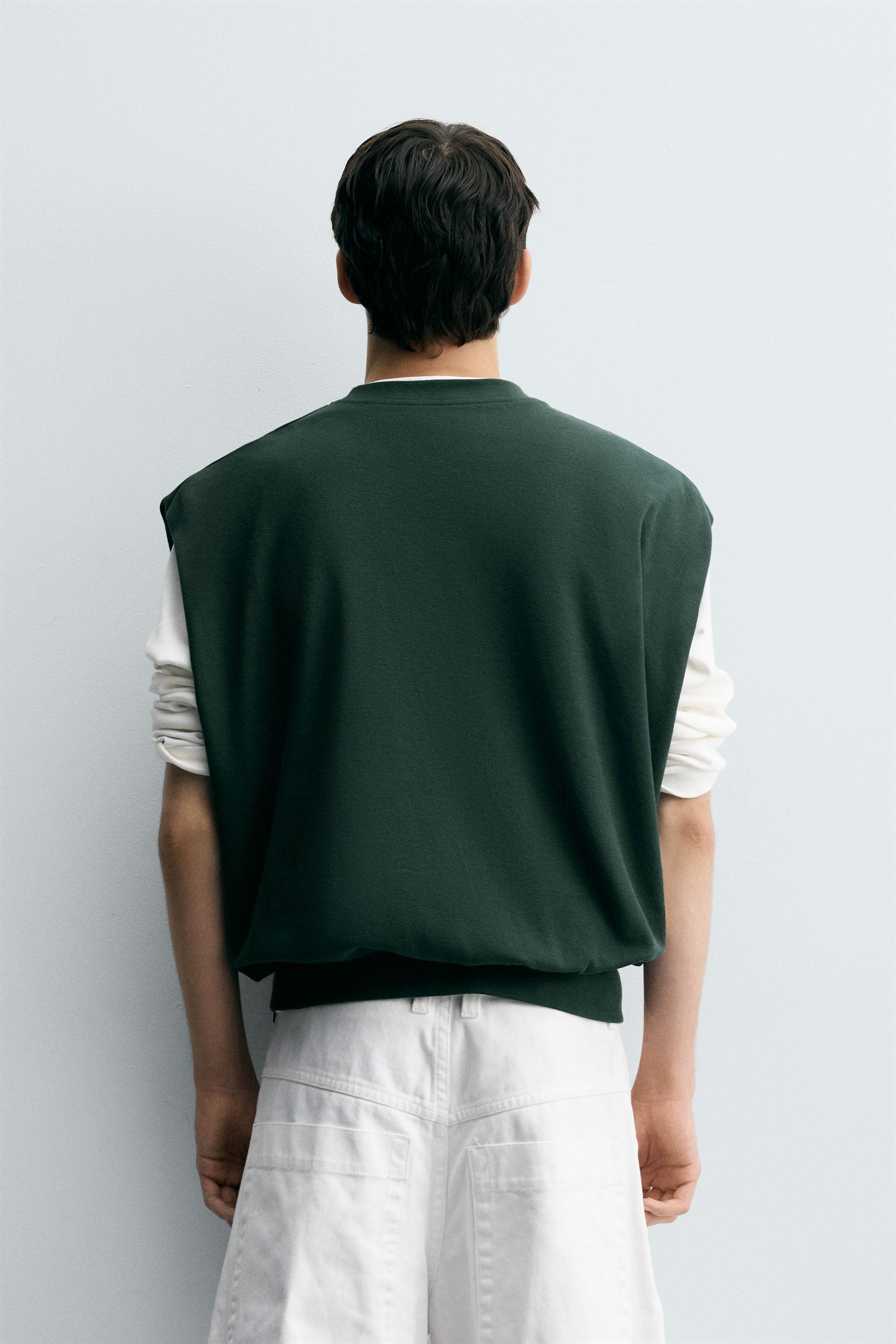 OVERSIZED INTERLOCK VEST SWEATSHIRT